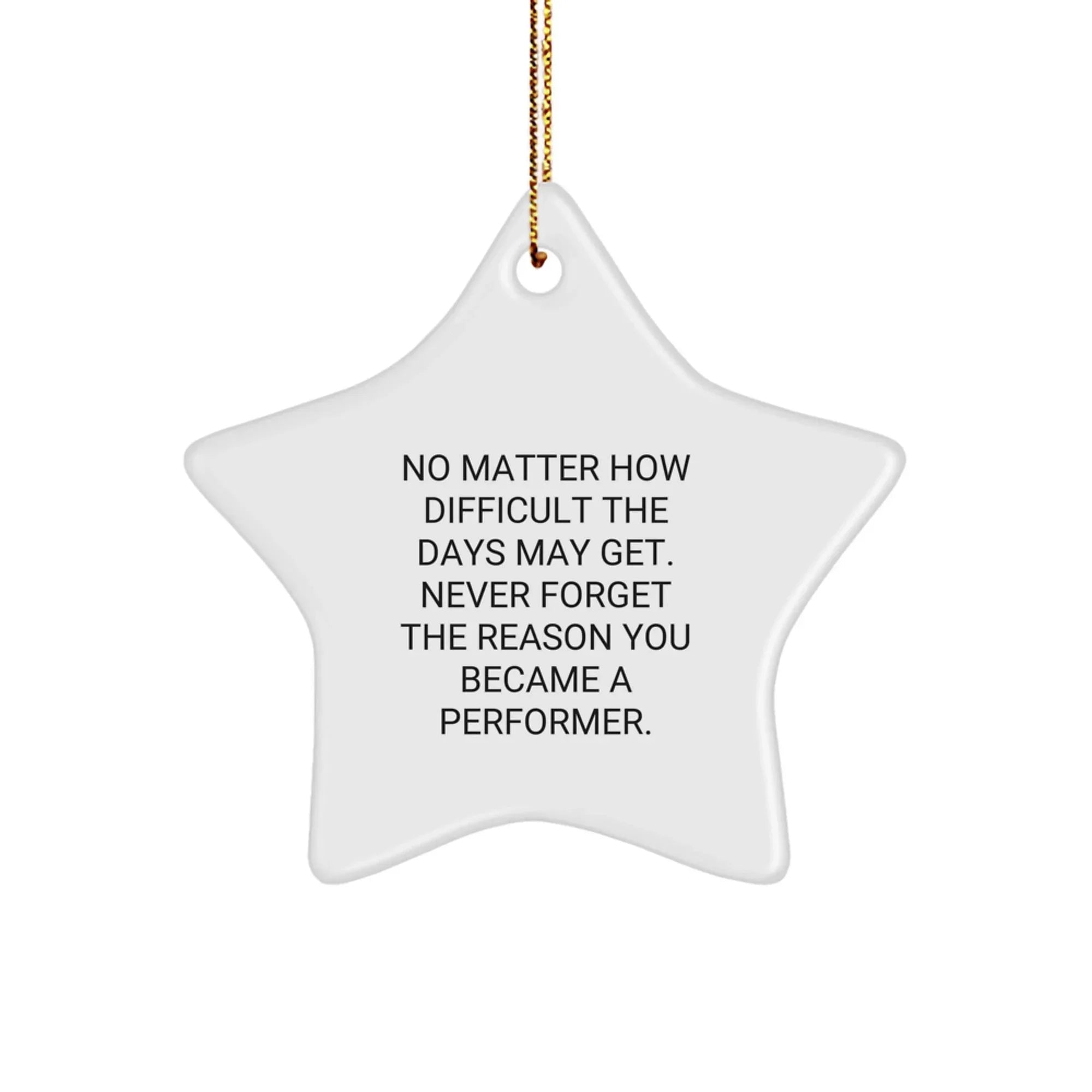 Inspirational Performer Christmas Ornament - "Never Forget Your Reason" Motivational Heart Ceramic Tree Decoration - Unique Gift for Actors, Dancers, Musicians, Artists