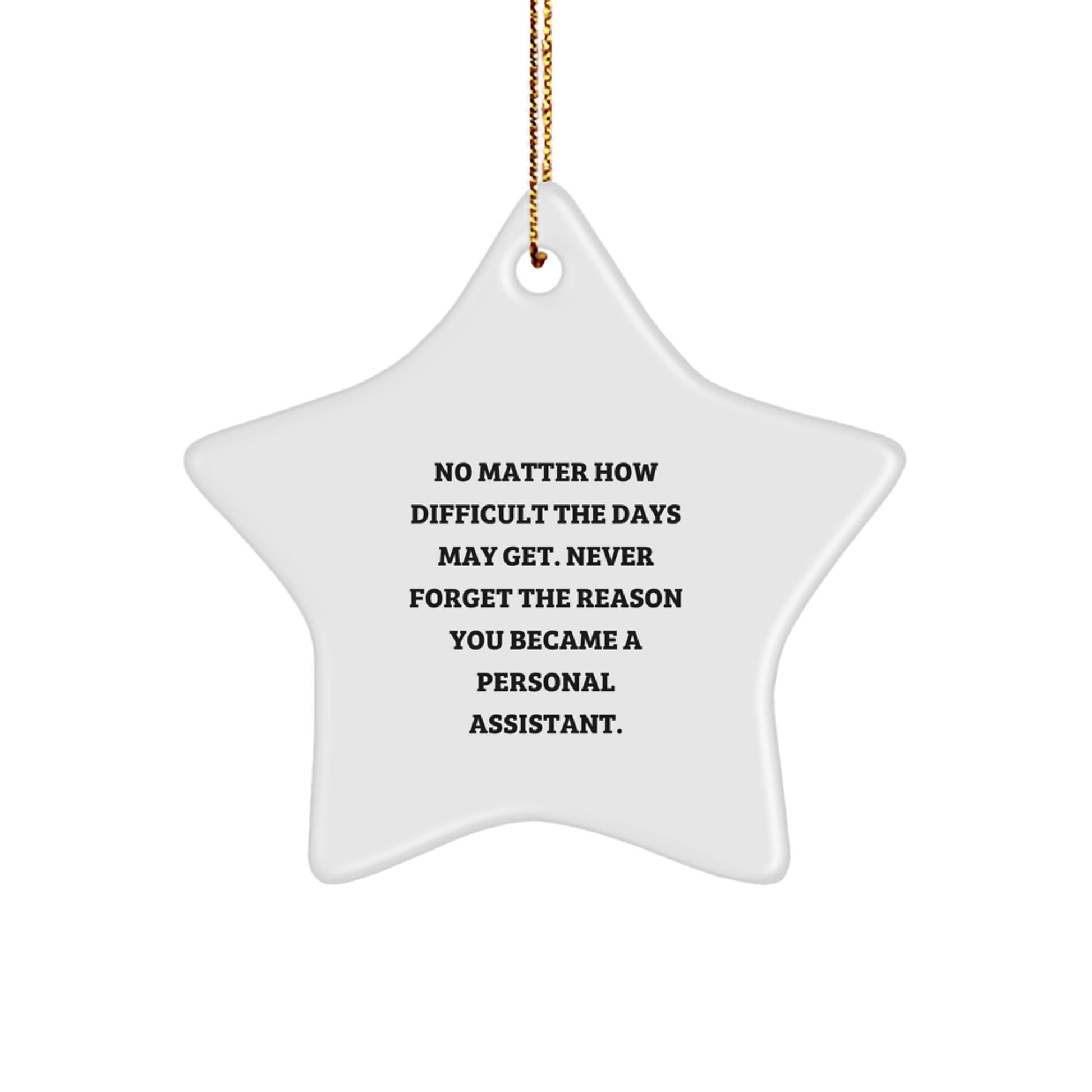 Personal Assistant Funny Star Ornament Gifts from Friends, Never Forget Reason Quote, Decorative Christmas Unique Gifts for Personal Assistant - Image 1