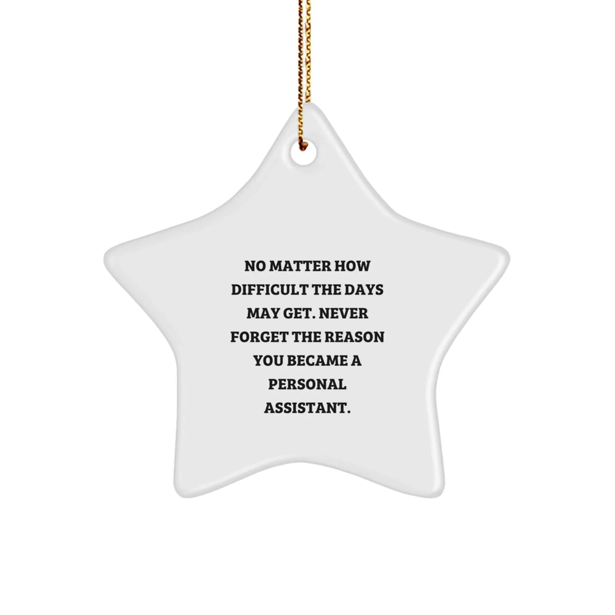Personal Assistant Funny Star Ornament Gifts from Friends, Never Forget Reason Quote, Decorative Christmas Unique Gifts for Personal Assistant
