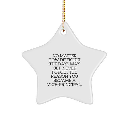 Inspirational Vice-principal Gifts from Friends and Family for Christmas Unique Star Ornament, Never Forget the Reason You Became a Vice-principal, Funny Motivational Quote - Image 1