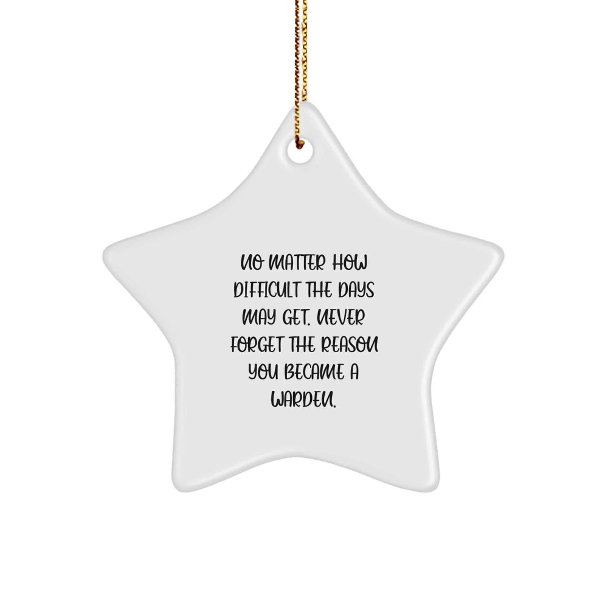 Warden Star Ornament Funny Quote Gifts from Family to Warden Friends and Colleagues, Christmas Unique Star Shaped Decorations for Warden - Image 1