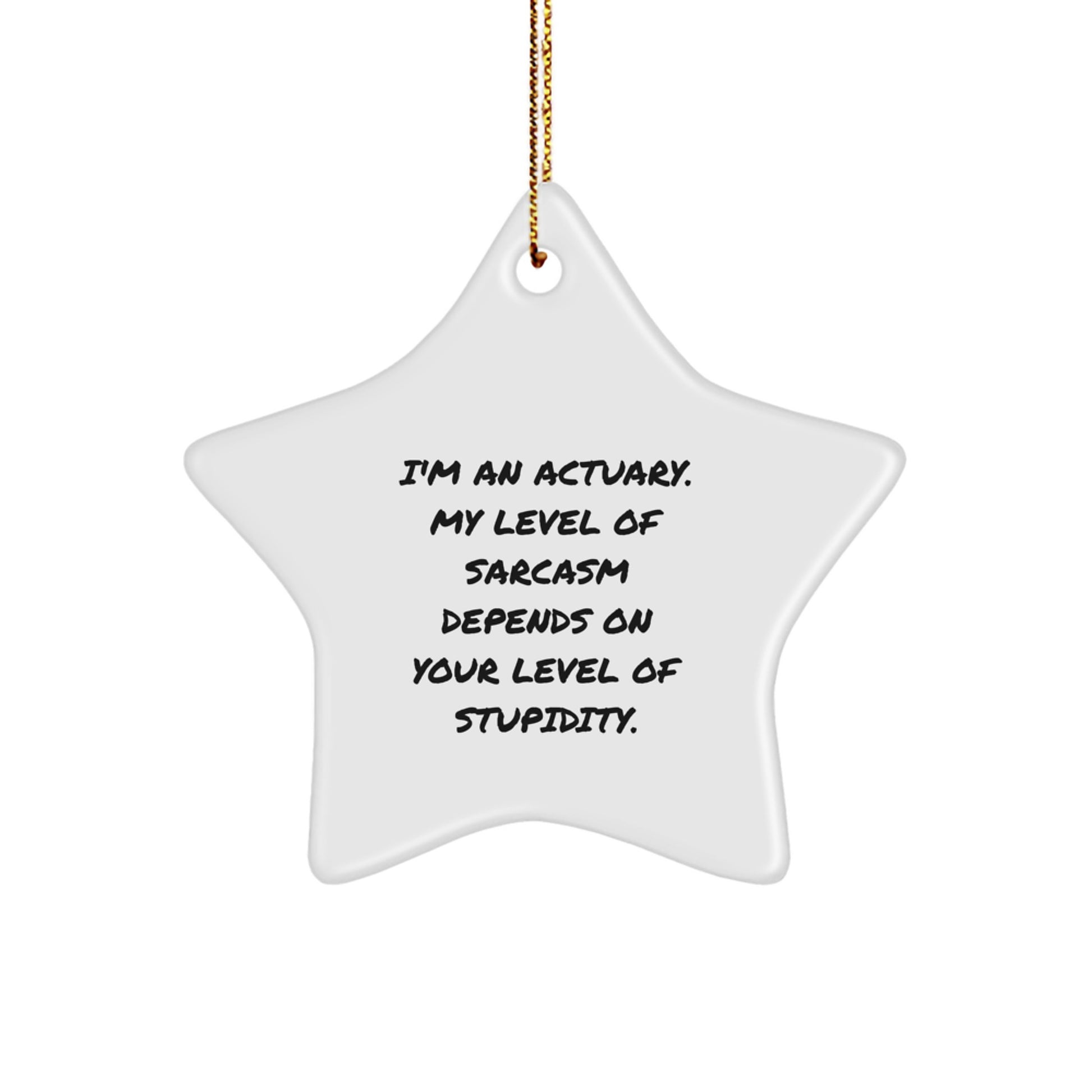Funny Actuary Gifts for Men Christmas Unique Star Ornament from Colleagues, Actuary Star Ornament for Friends and Family, Sarcasm Level Gift - Image 1