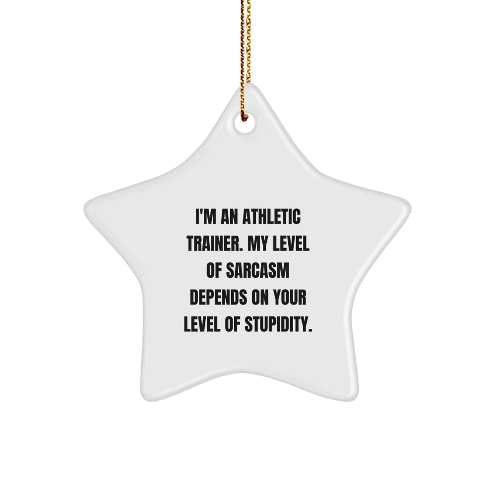 Funny Athletic Trainer Star Ornament, Gifts for Men, Women, or Friends from Family, Christmas Unique Gifts, Star Shaped, White, Inspirational Sarcasm Quote
