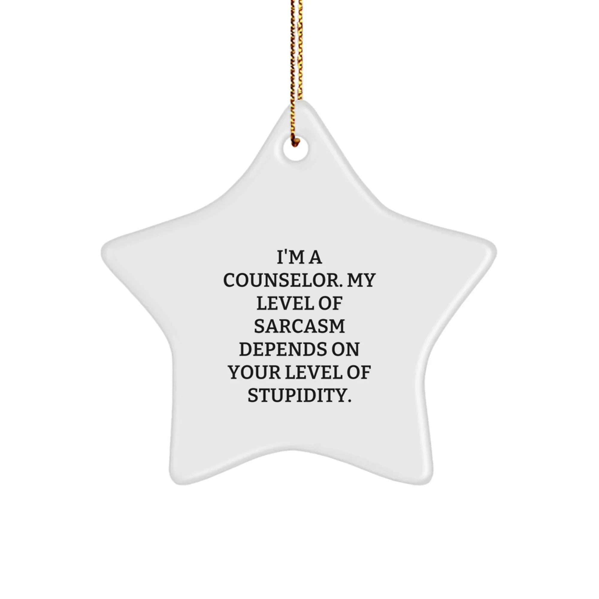 Funny Counselor Gifts from Men - Christmas Unique Star Ornament for Counselor Friends