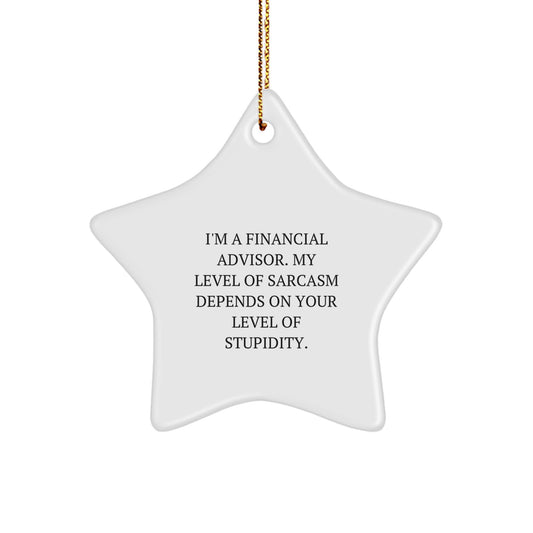 Funny Financial Advisor Star Ornament Gifts from Friends to Men with Sarcasm Quote, Christmas Unique Decor - Image 1
