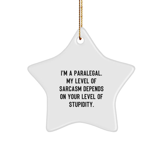Funny Paralegal Gifts from Friends - Star Ornament for Christmas Unique Gifts for Paralegal Coworkers - Image 1