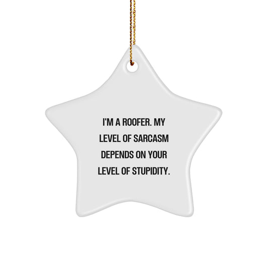 Funny Roofer Gifts, Unique Star Ornament for Roofer, Christmas Decorations with Quirky Sarcasm from Friends for Men - Image 1