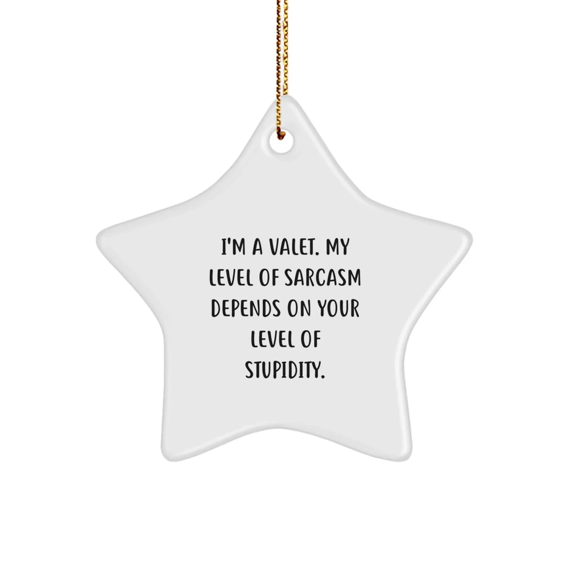 Valet Gifts from Men, Funny Sarcasm Star Ornament, Unique Christmas Unique Gifts for Valet