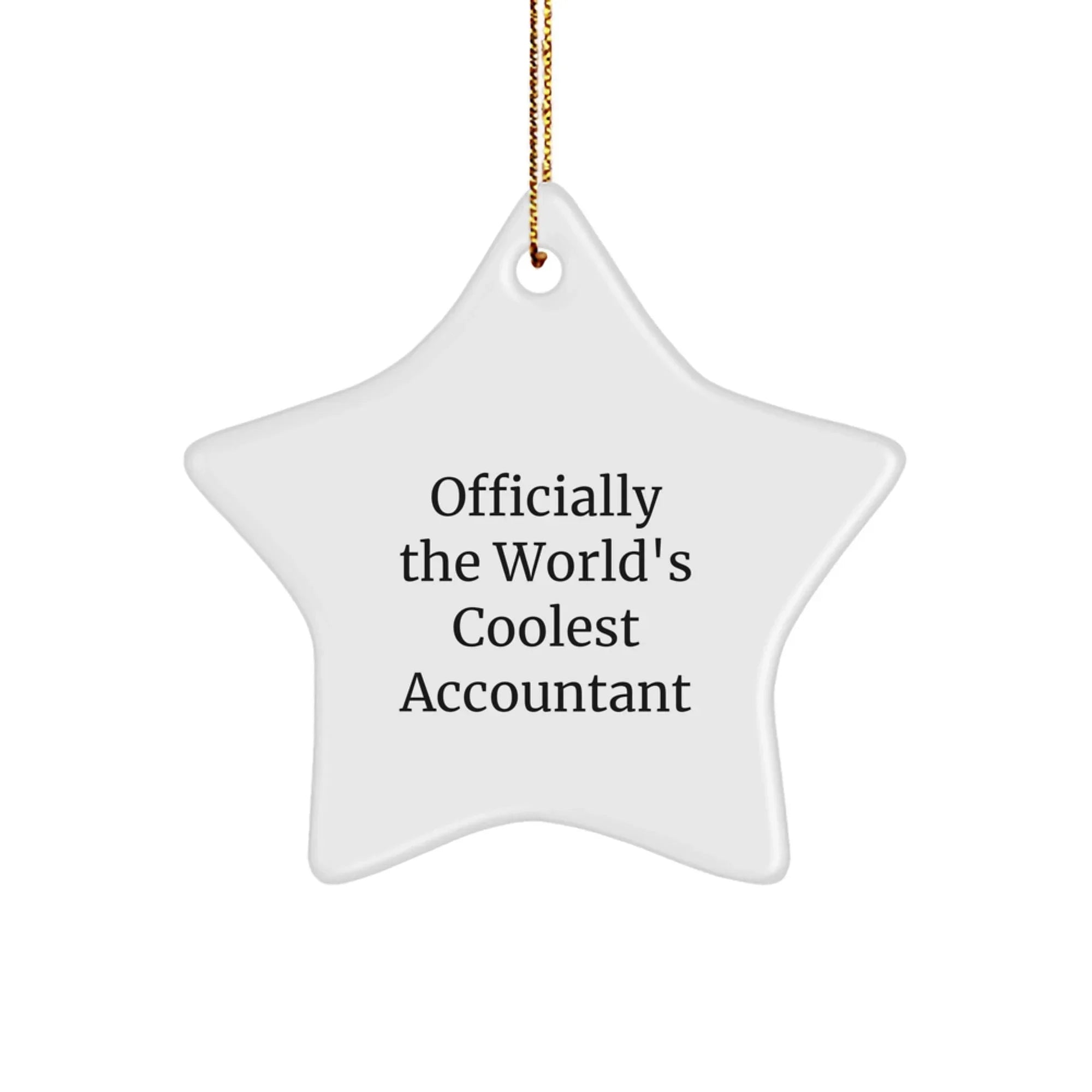 Funny Accountant Gifts from Friends, Unique Christmas Unique Gifts for Accountant Men, 'Officially The World's Coolest Accountant' Star Ornament