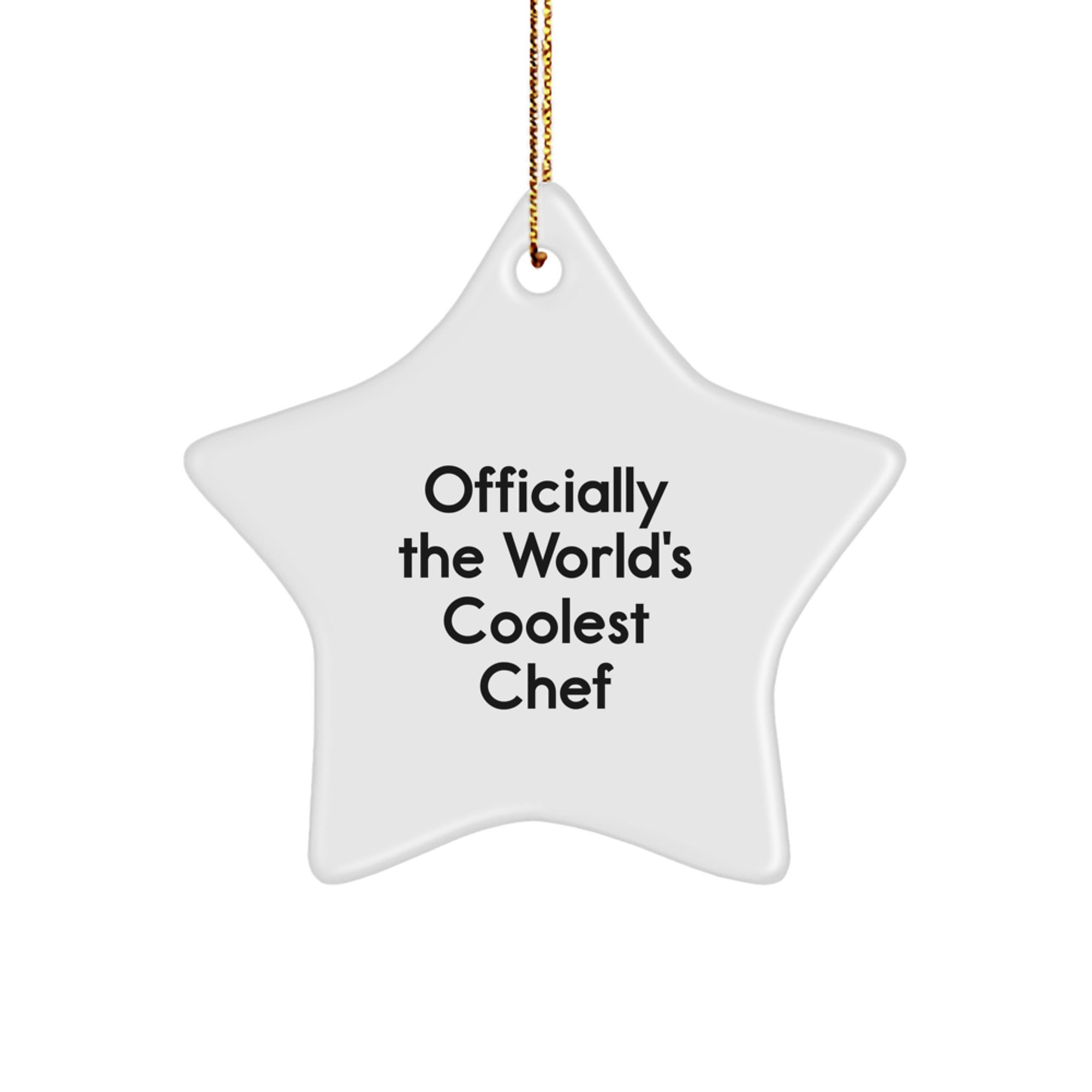 Funny Chef Gifts from Men to Friends, World's Coolest Christmas Star Ornament, Star Shaped Decoration for Men - Image 1