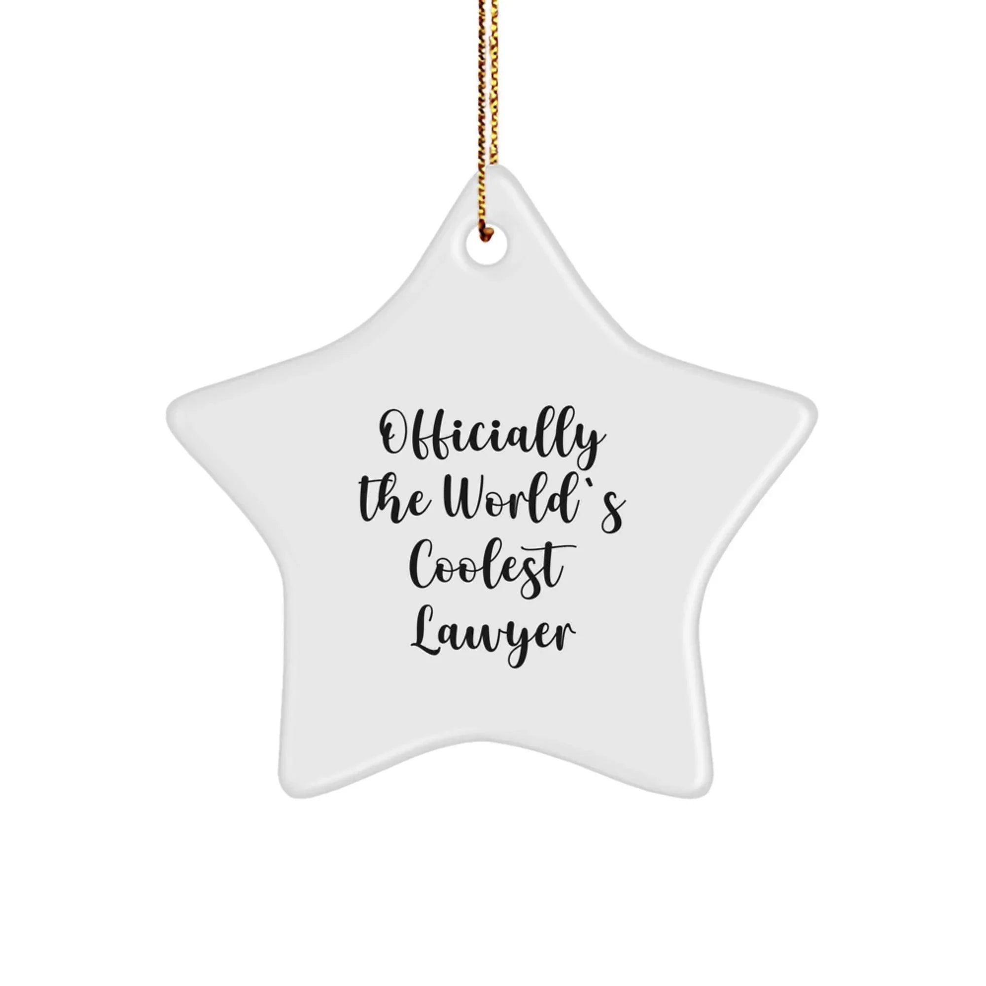 Funny Lawyer Gifts, Officially The World's Coolest Lawyer, White Star Ornament for Men, Women, Friends, and Family - Unique Christmas Unique Gifts from Men to Lawyers