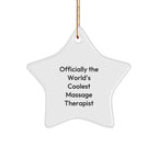 Massage Therapist Christmas Star Ornament - Officially The World's Coolest Massage Therapist