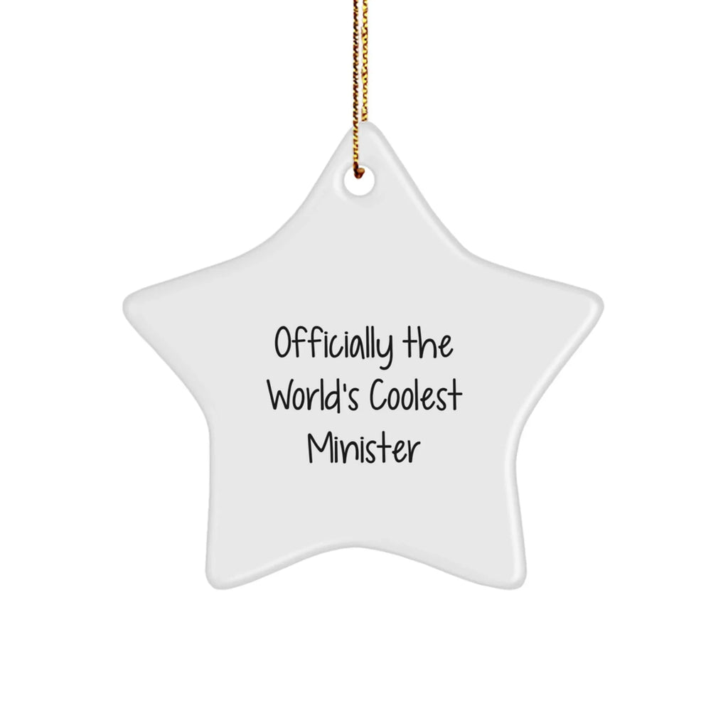 Funny Minister Star Christmas Tree Ornaments Gifts Officially The World's Coolest Minister