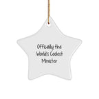 Funny Minister Star Christmas Tree Ornaments Gifts Officially The World's Coolest Minister