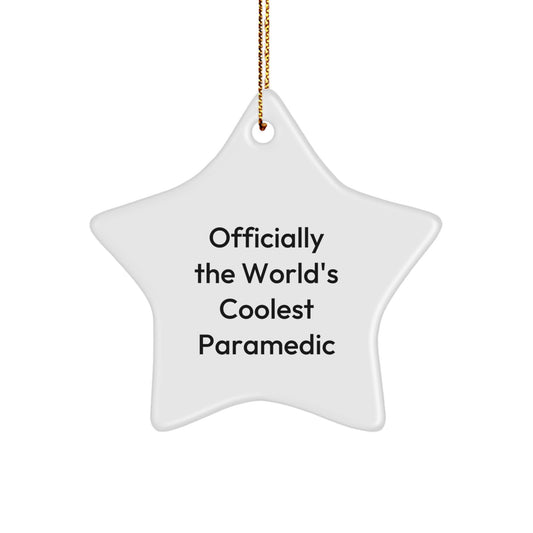 Funny Rescue Worker Gifts from Men to Rescue Worker Friends - Christmas Unique Star Ornament for Rescue Worker Guys Officially The World's Coolest - Image 1