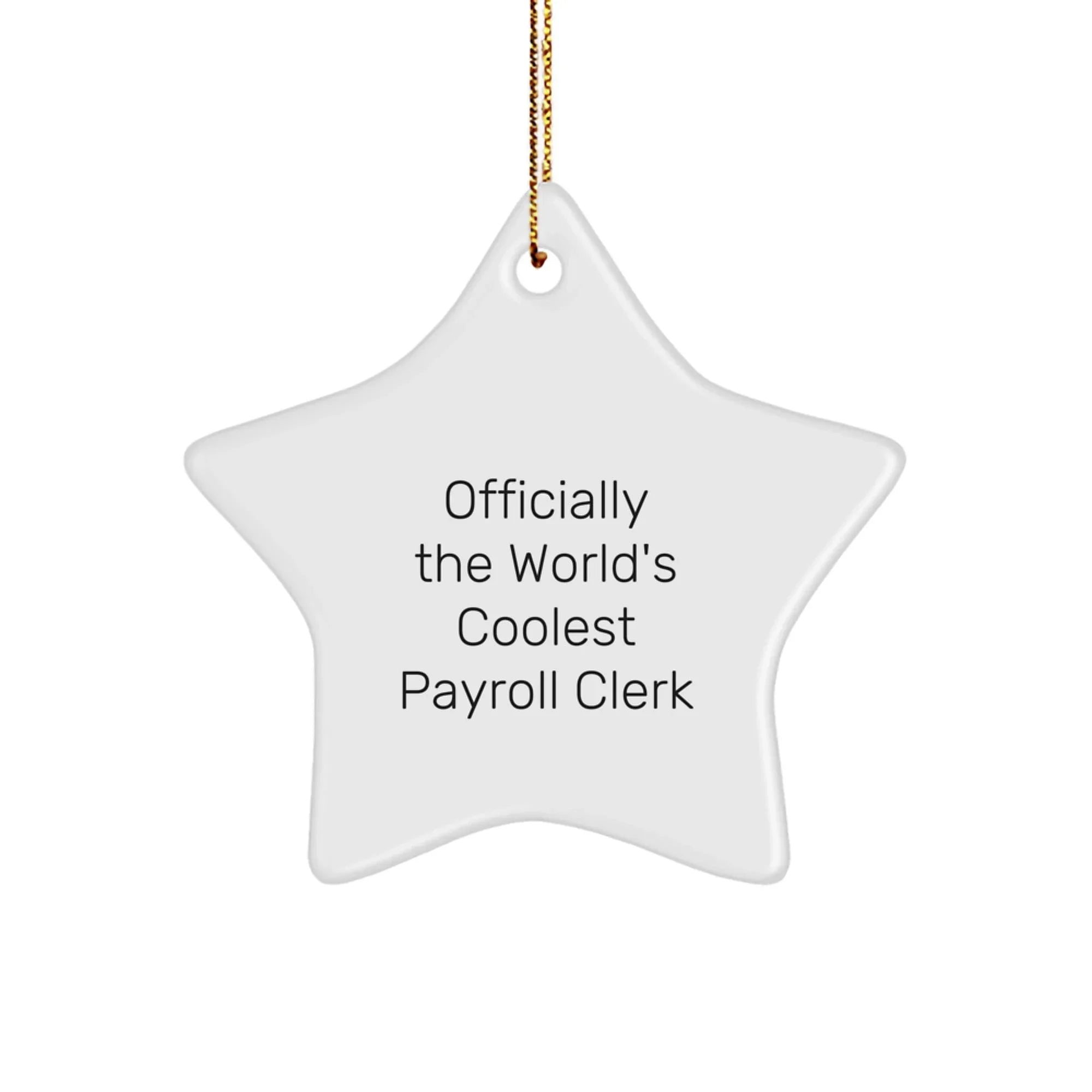 Officially The World's Coolest Payroll Clerk Star Ornament, Gifts from Friends for Payroll Clerks, Christmas Unique Gifts