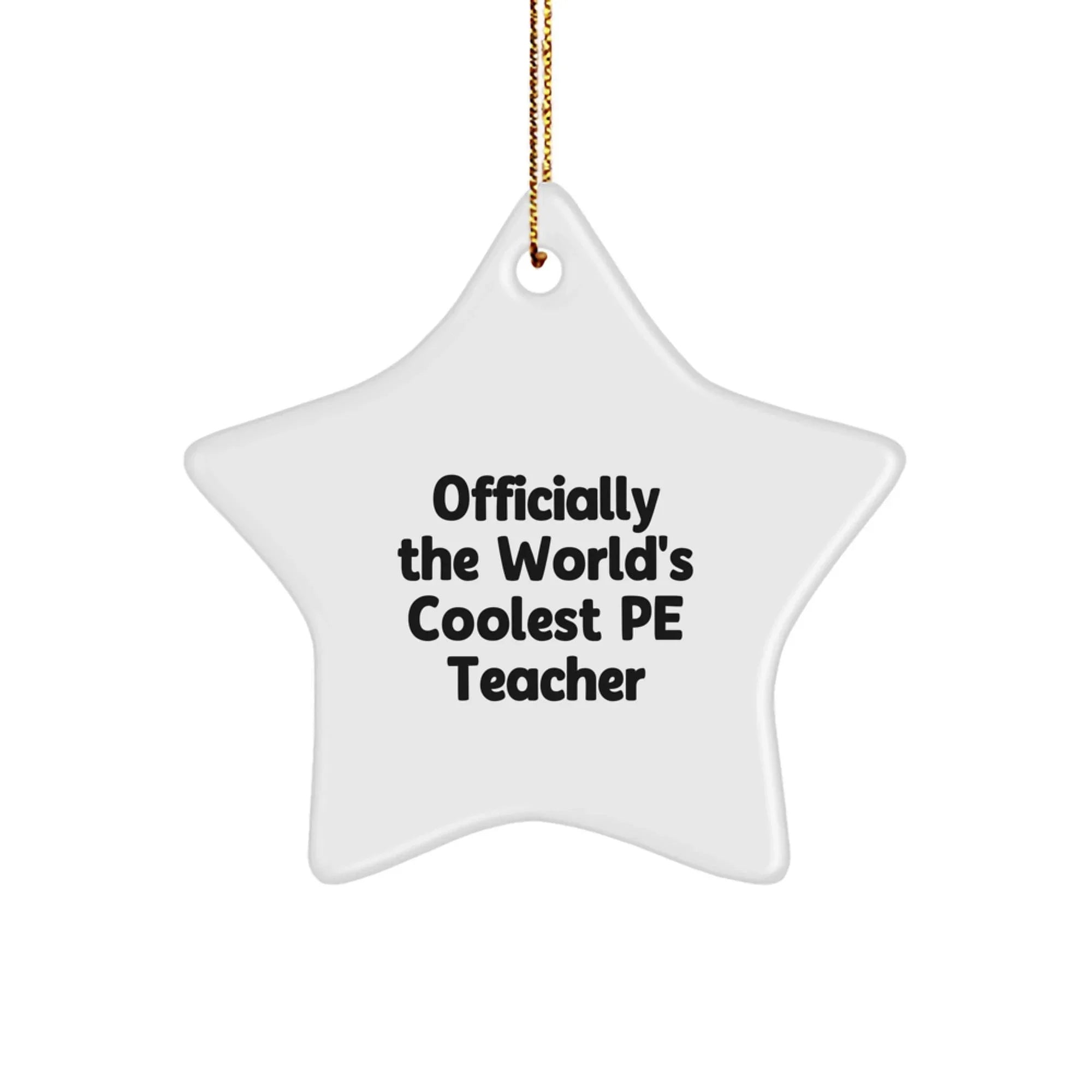 Funny PE Teacher Gifts from Friends, Star Ornament Officially The World's Coolest PE Teacher, Christmas Unique