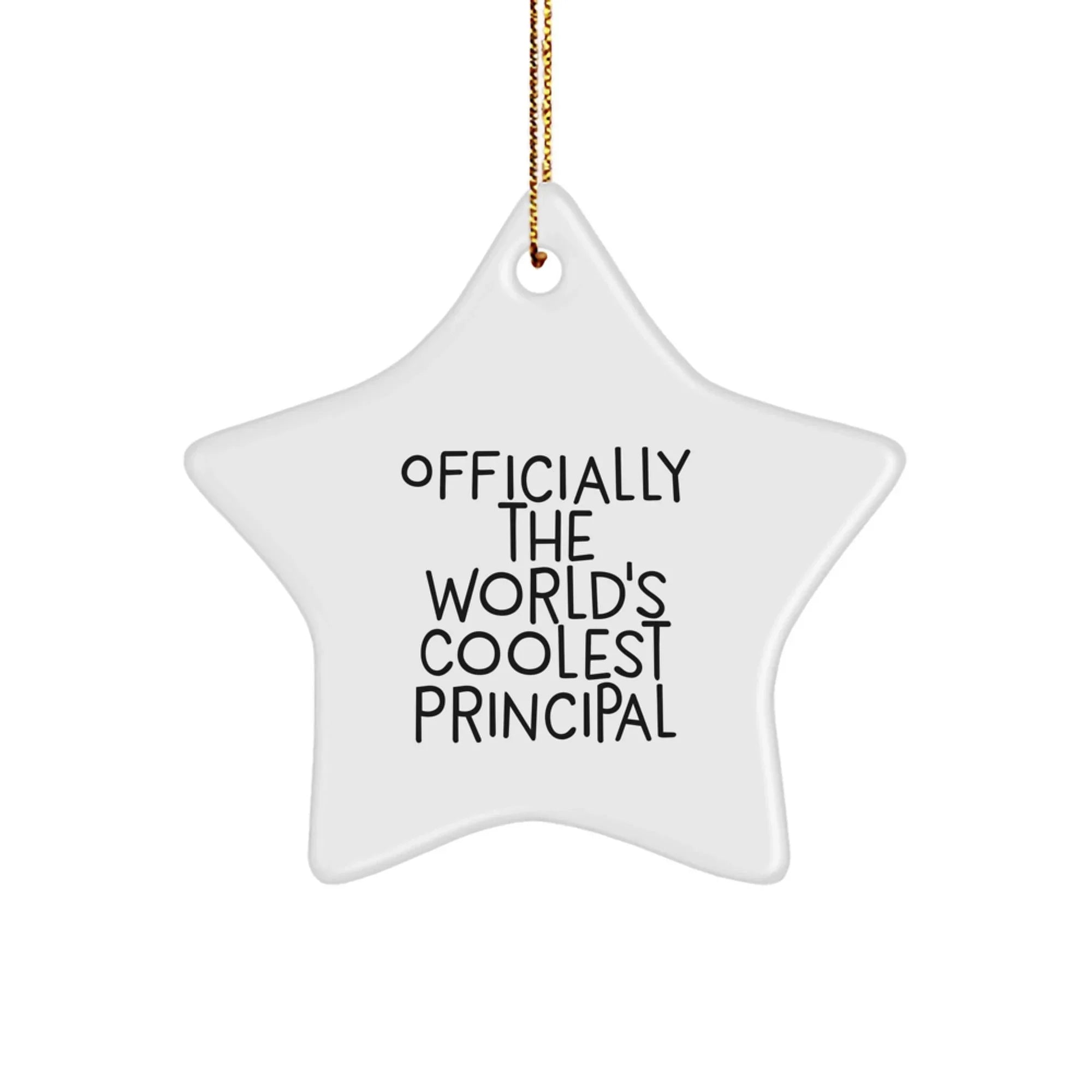 Funny Principal Gifts from Men to Principal, Christmas Unique Star Ornament 'Officially The World's Coolest Principal', Perfect for Principal Enthusiasts