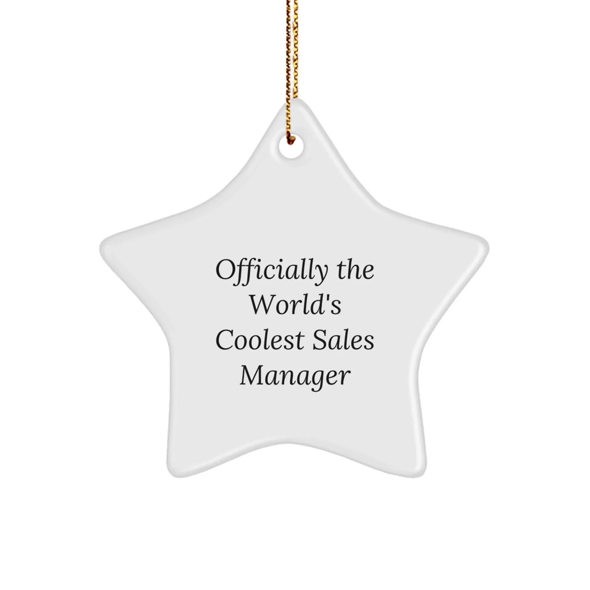Funny Sales Manager Gifts from Friends, Inspirational Star Ornament, 'Officially The World's Coolest Sales Manager', Unique Christmas Unique Gifts for Men