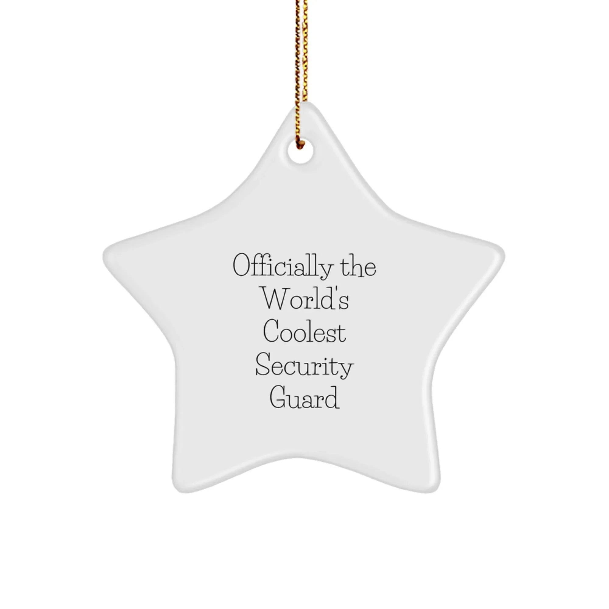 Funny Security Guard Star Ornament, Gifts from Family for Christmas Unique Gifts, Officially 'The World's Coolest Security Guard' Star Decoration
