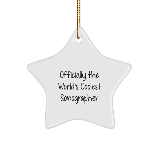 Gifts from Family and Friends for Sonographer Unique Star Ornament, Officially The 'World's Coolest Sonographer' - Funny Sonographer Gifts for Christmas - Image 1