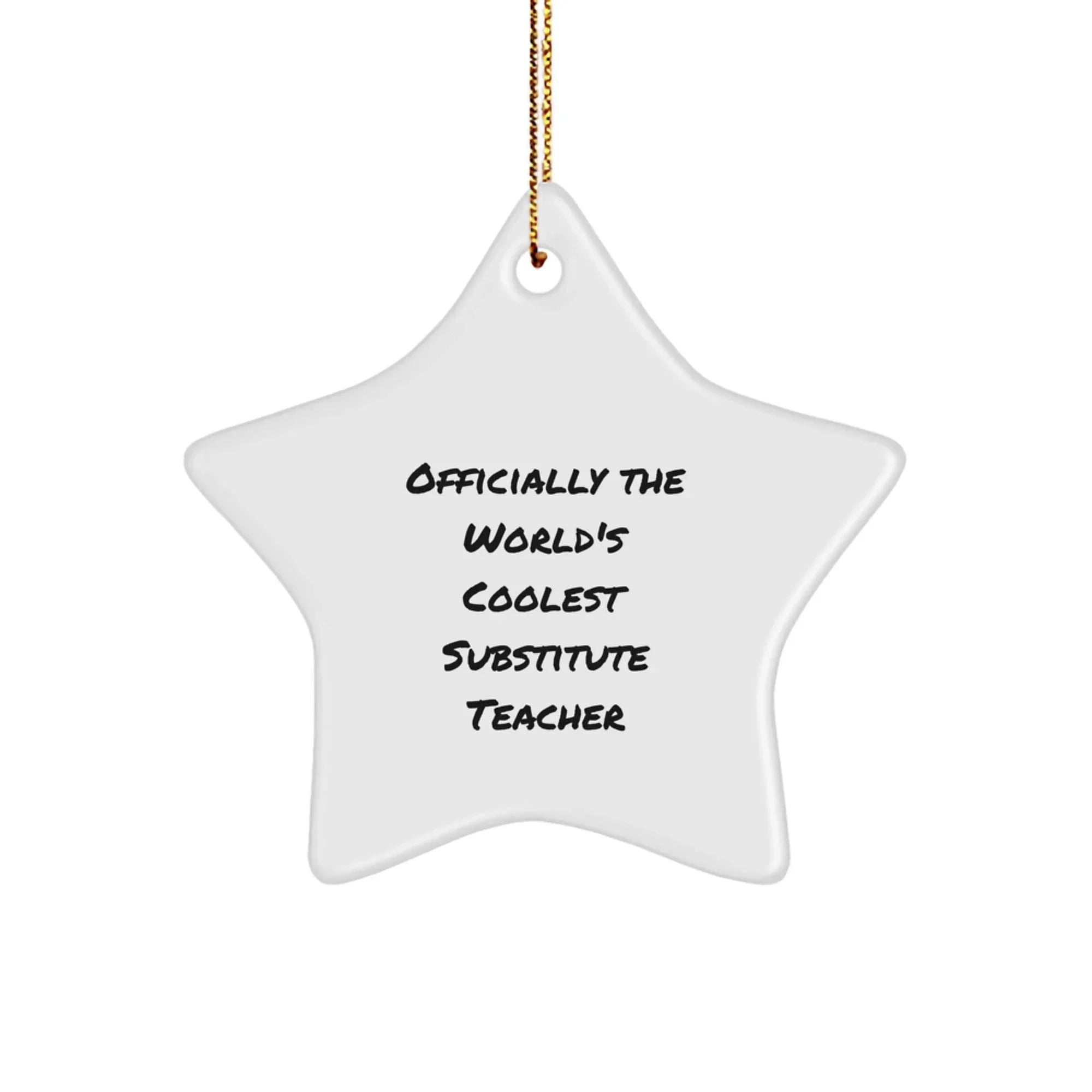 Funny Quote Star Ornament for Substitute Teacher Gifts from Friends and Family, Unique Christmas Decorations