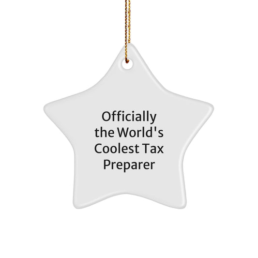 Tax Preparer Star Ornament Gifts from Friends for Christmas Unique - Officially The World's Coolest Tax Preparer Humor - Image 1