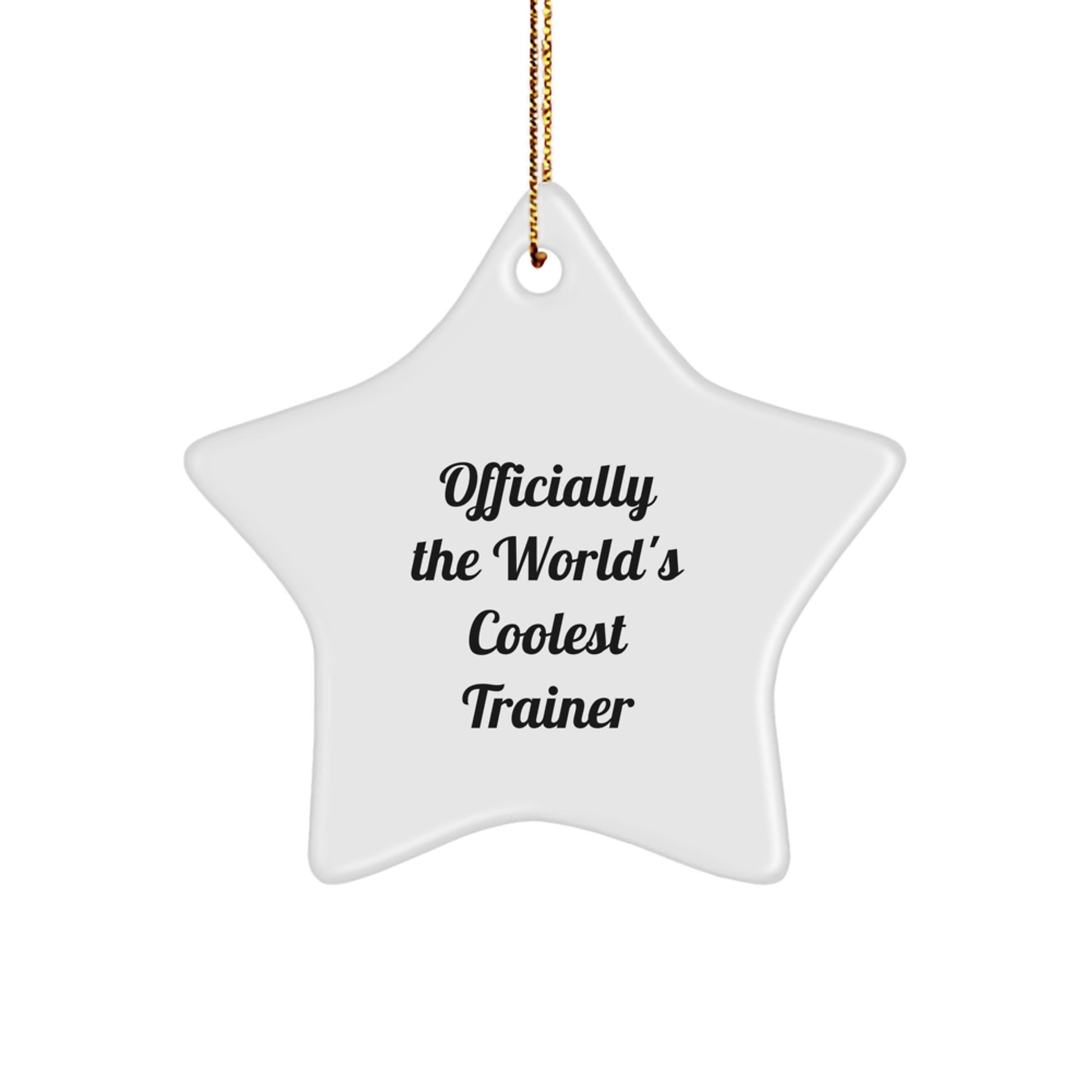 Funny Trainer Gifts from Men for Trainer, Officially The Worlds Coolest Trainer Star Ornament, Unique Christmas Unique Gifts - Image 1