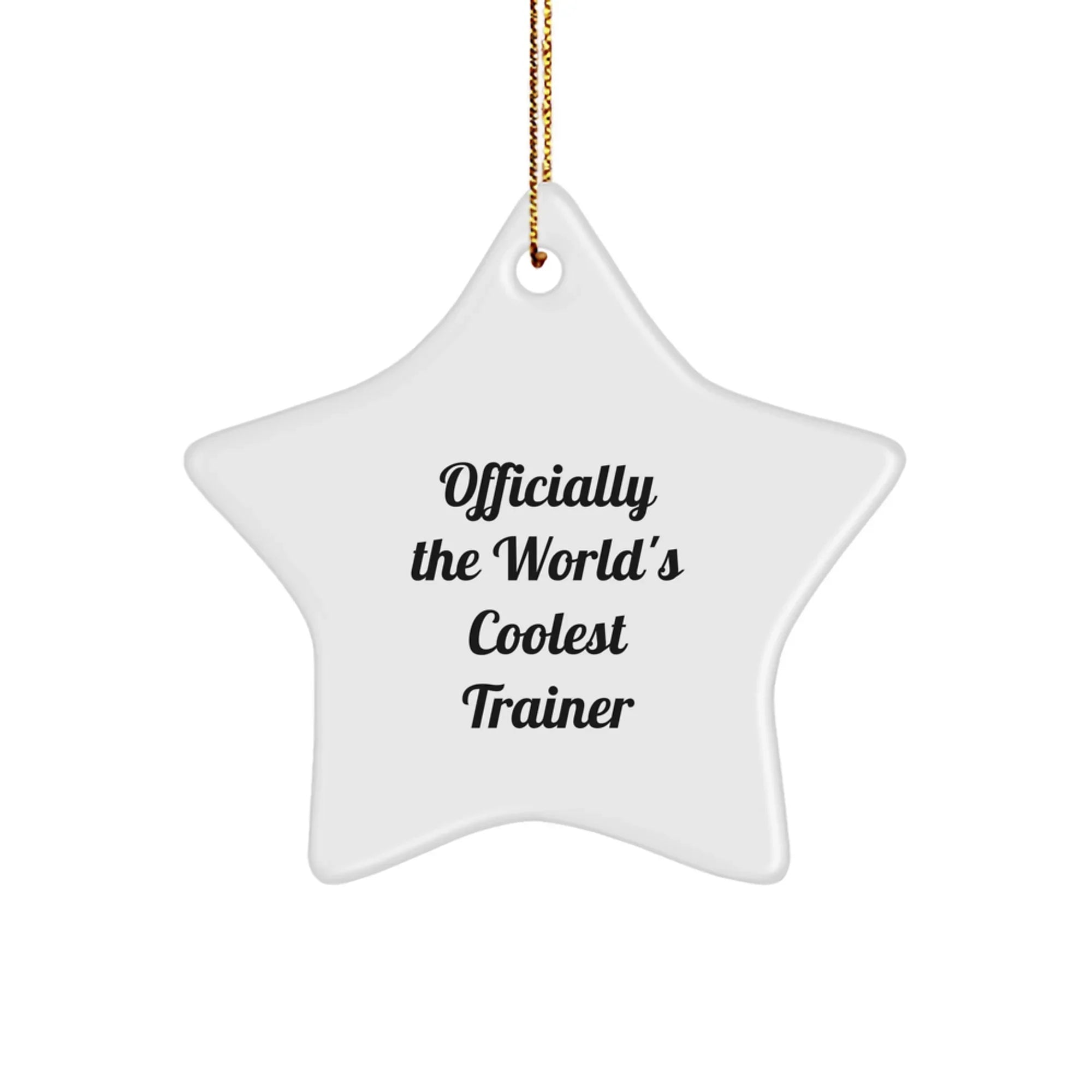 Funny Trainer Gifts from Men for Trainer, Officially The Worlds Coolest Trainer Star Ornament, Unique Christmas Unique Gifts