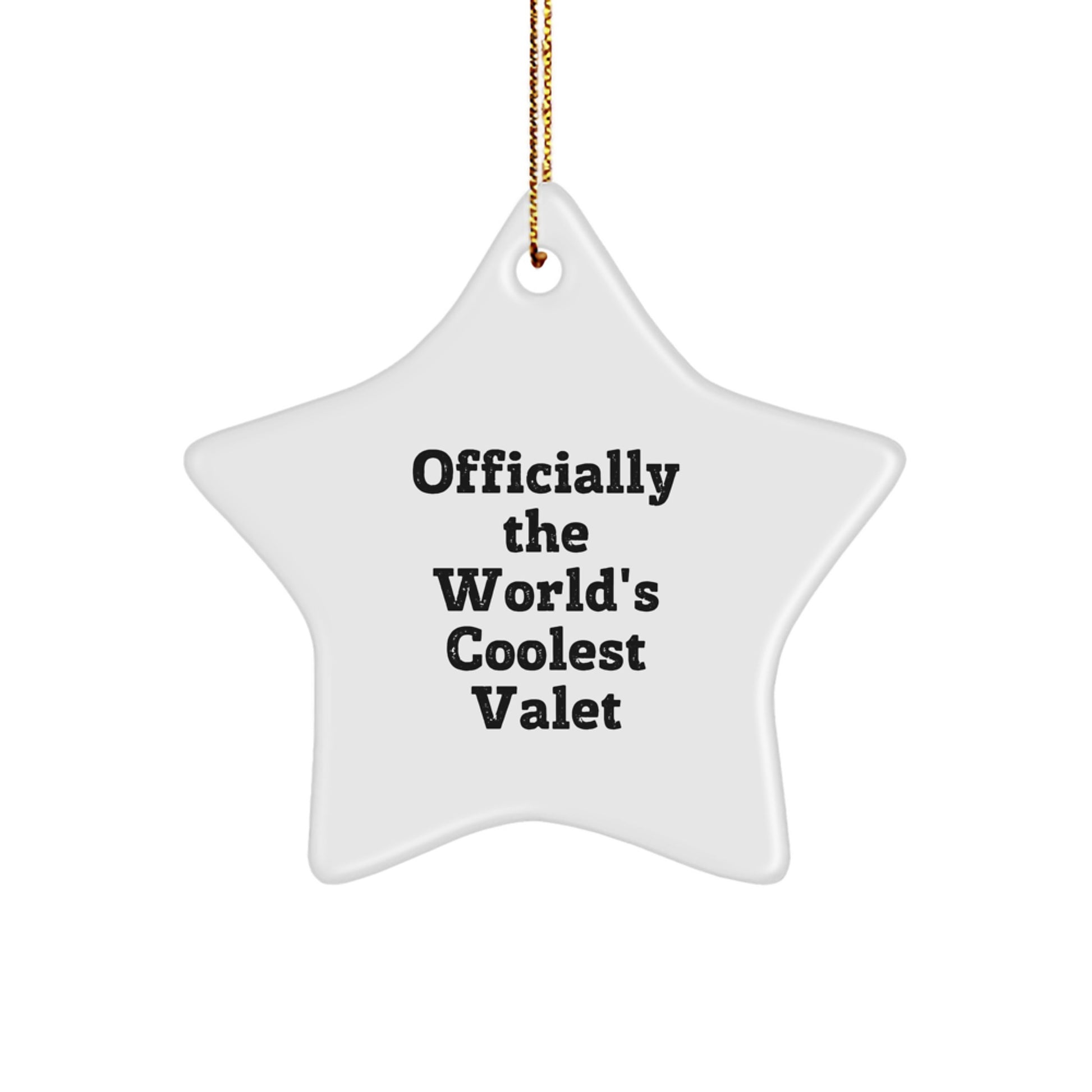 Funny Valet Gifts for Men, Star Ornament, Gifts from Friends to Family - Officially The World's Coolest Valet - Image 1