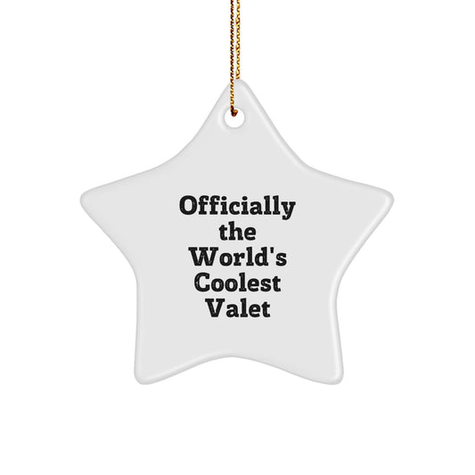 Funny Valet Gifts for Men, Star Ornament, Gifts from Friends to Family - Officially The World's Coolest Valet - Image 1