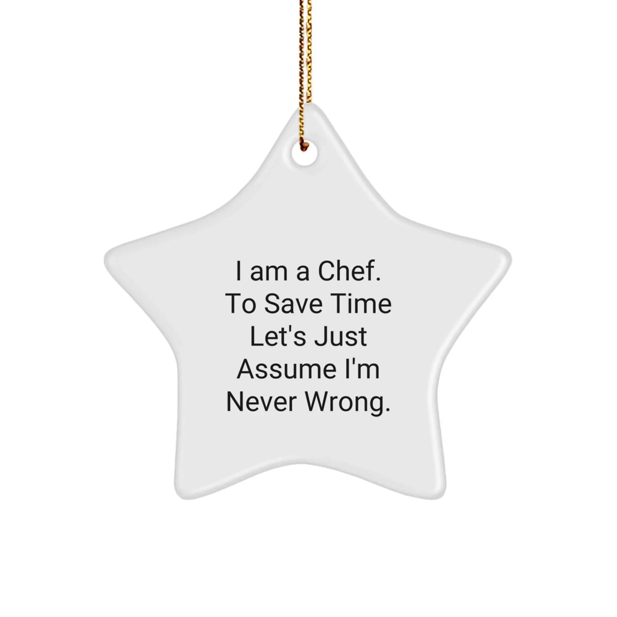 Funny Chef Star Ornament Gifts from Friends and Family for the Christmas Season