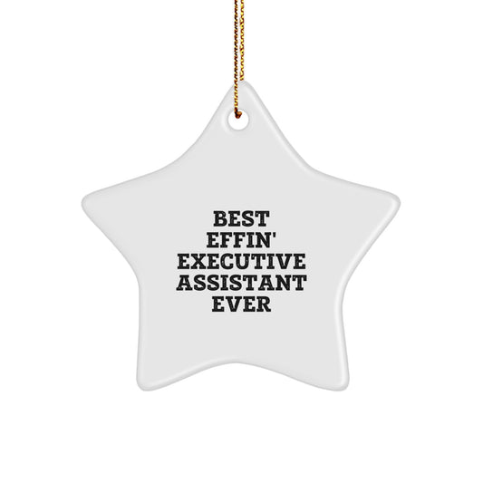 Funny Executive Assistant Gifts for Men - Best Effin' Star Ornament, Christmas Unique Presents for Coworkers, Friends, Family - Image 1