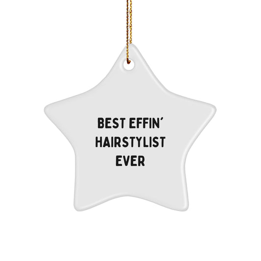 Funny Hairstylist Star Ornaments Gifts from Friends to Hairstylists at Christmas - Image 1