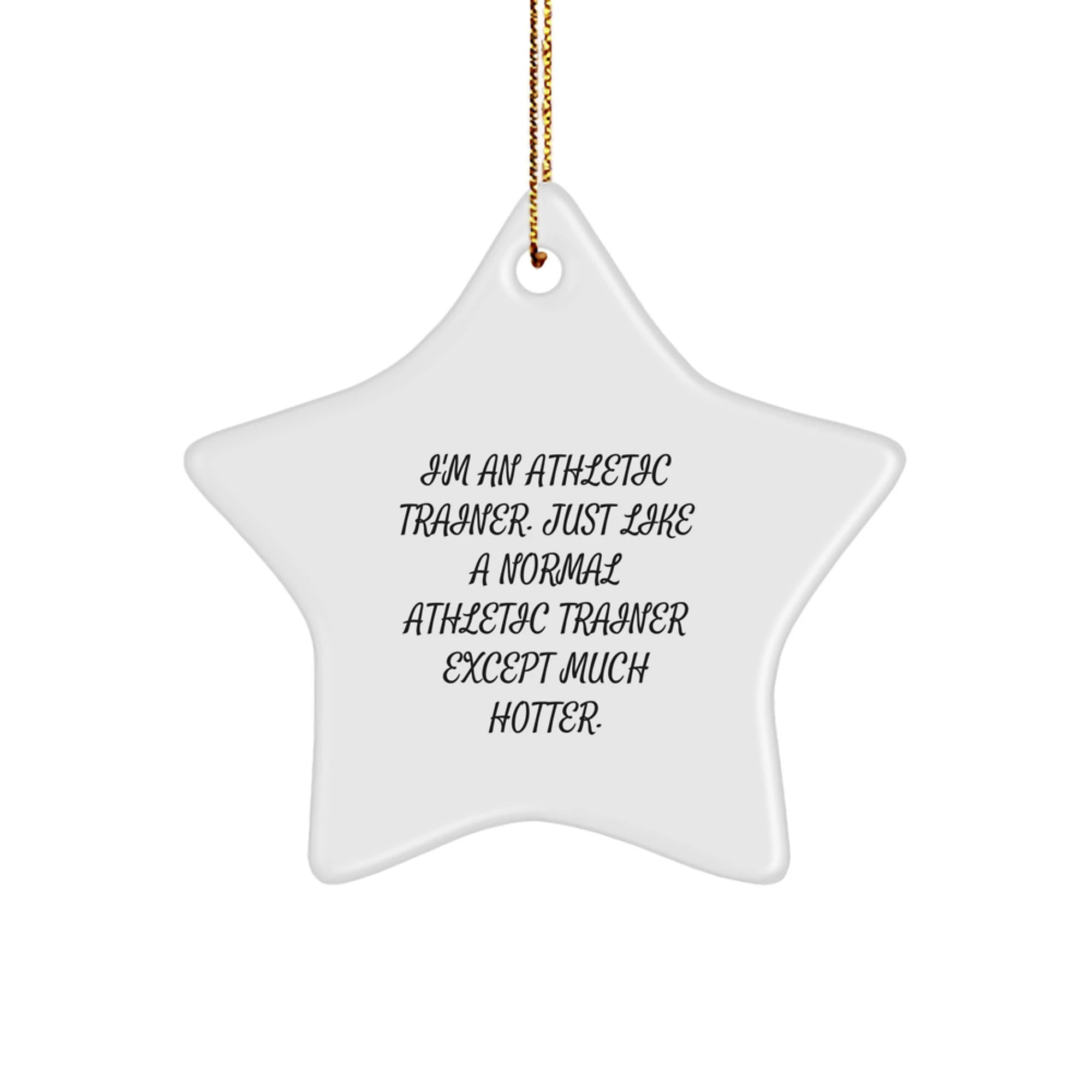 Funny Athletic Trainer Gifts from Family - 'I'm an Athletic Trainer, Just Like a Normal One Except Much Hotter' Christmas Unique Star Ornament for Men Women Friends Coworkers - Image 1