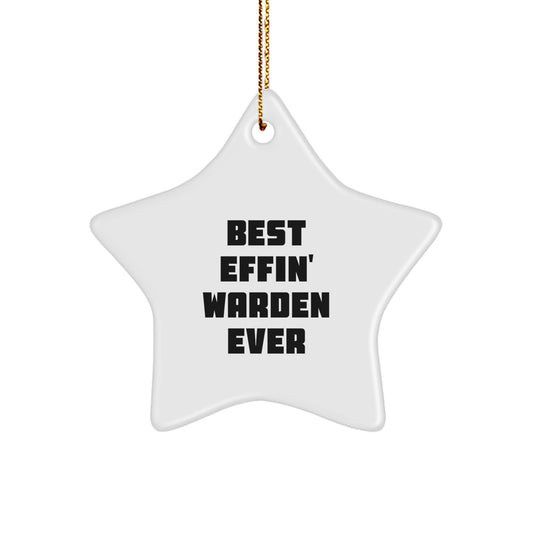 Funny Warden Star Ornament Gifts from Friends, Family, or Coworkers for Christmas Unique Gifts - Image 1
