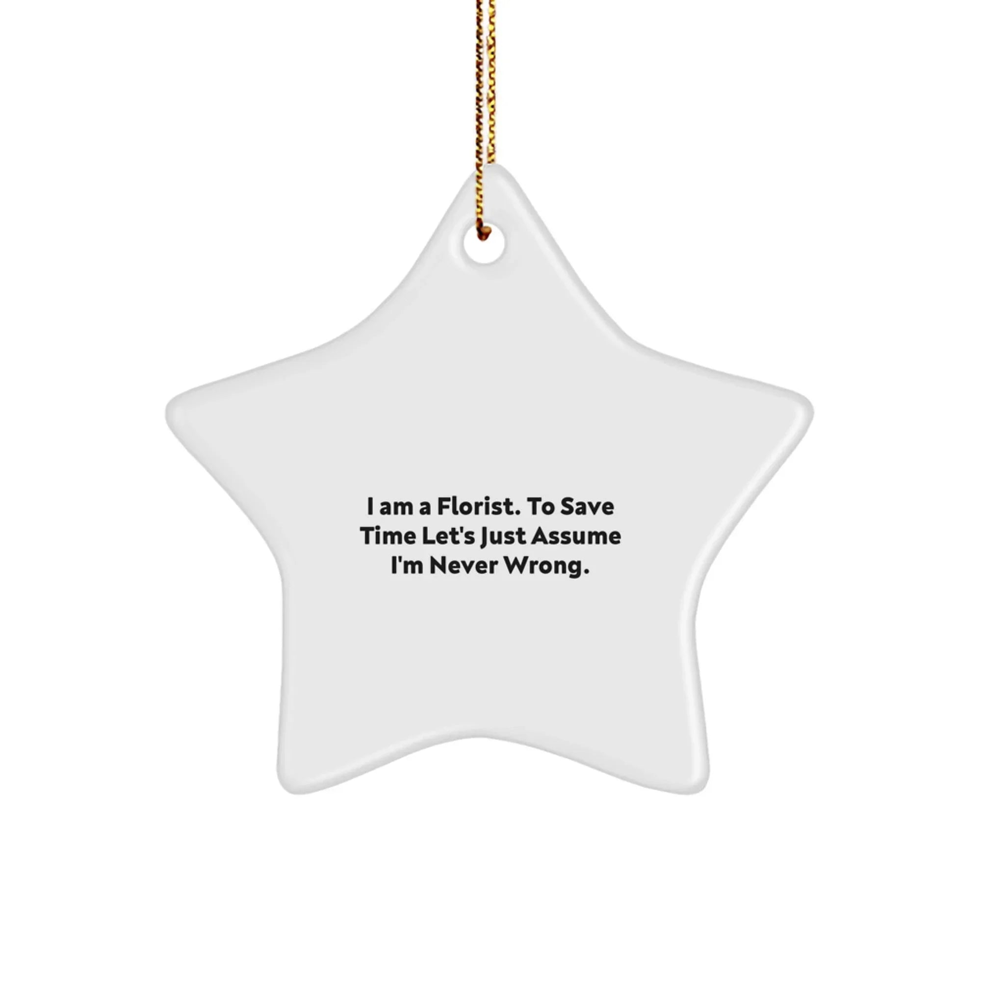 Funny Florist Gifts from Friends for Women Star Ornament Christmas Decoration