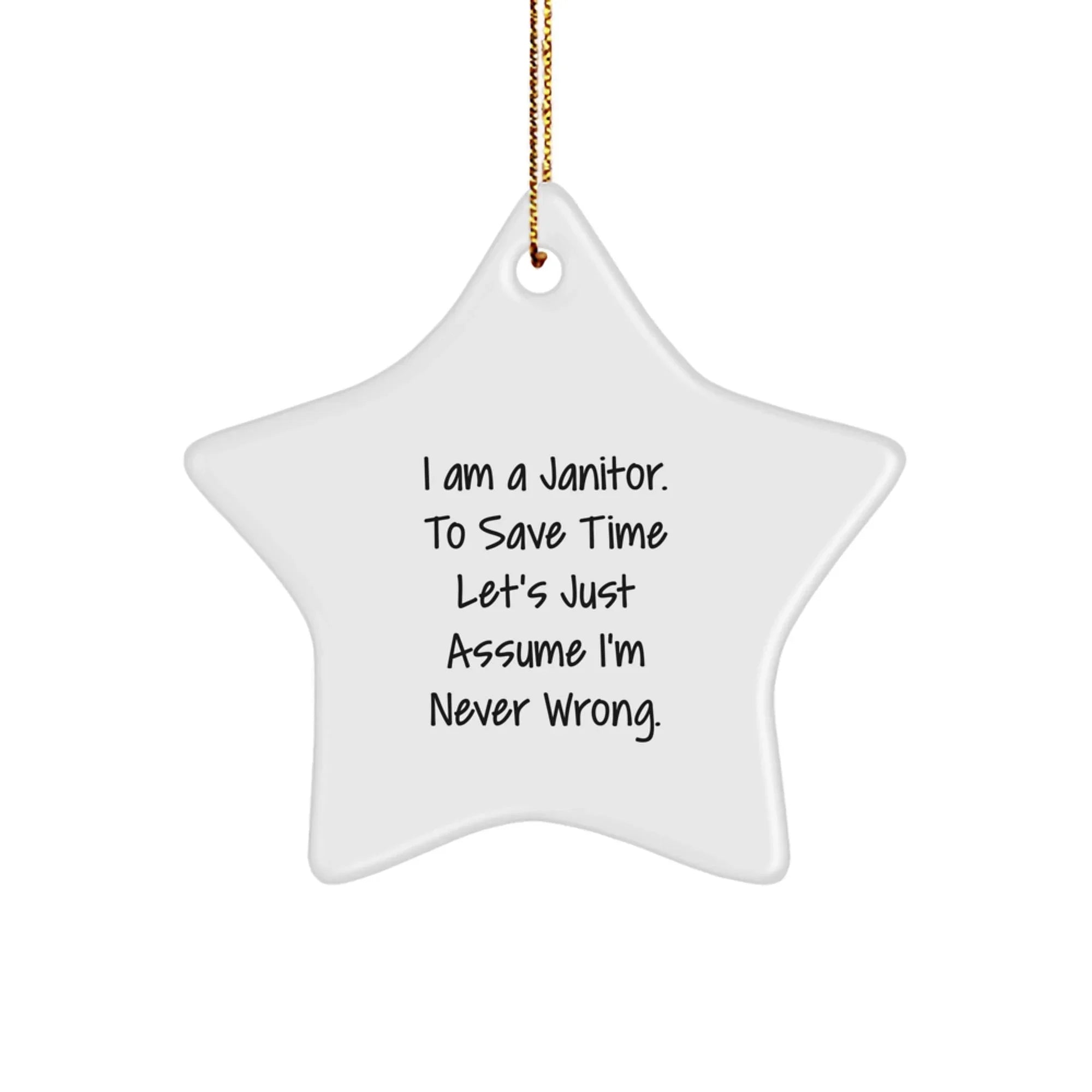 Funny Janitor Star Ornament, Gifts from Family for Janitor, Janitor Christmas Unique Gifts