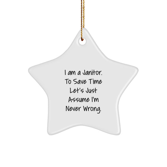 Funny Janitor Star Ornament, Gifts from Family for Janitor, Janitor Christmas Unique Gifts - Image 1