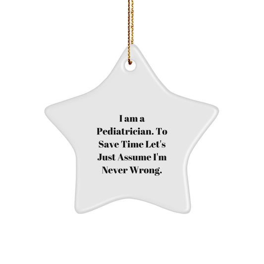 Funny Pediatrician Star Ornament Gifts from Men to Friends for Christmas - Image 1