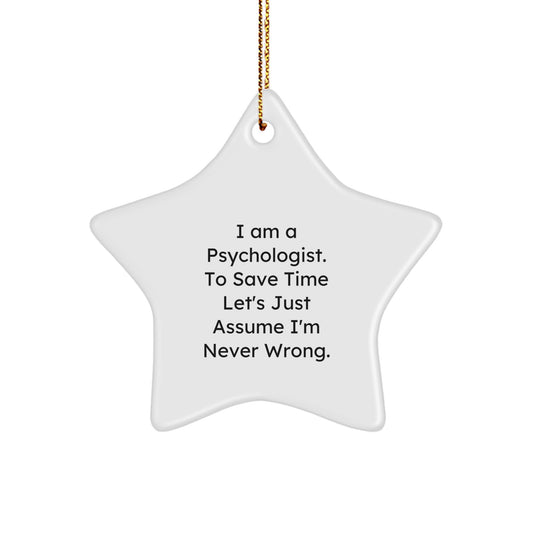 Funny Psychologist Gifts from Friends for Christmas Unique Star Ornament Quote - Image 1