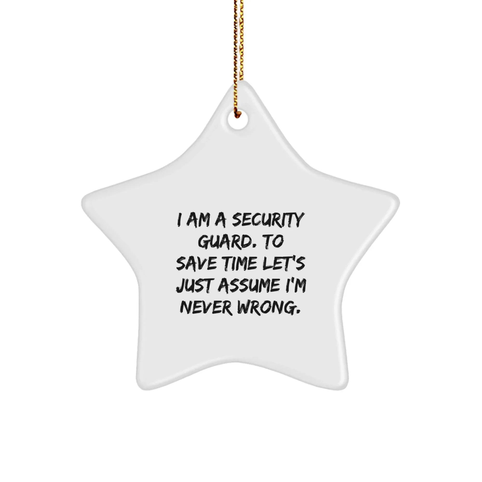 Funny Security Guard Star Ornament Gifts from Friends for Security Guards at Christmas