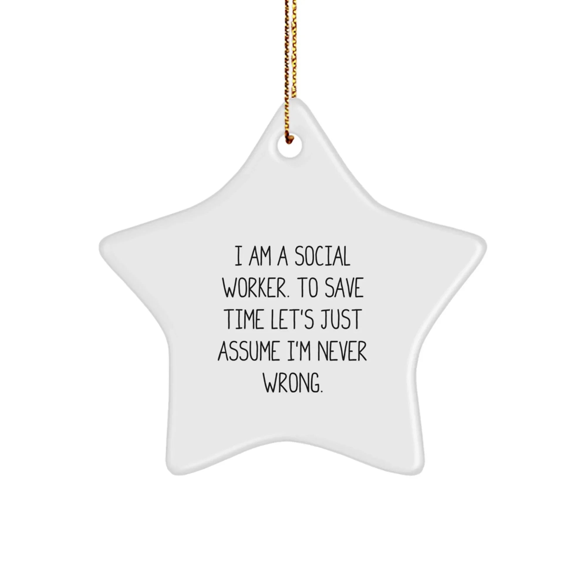 Funny Social Worker Gifts from Friends Unique Star Ornament for Social Worker Christmas Decoration