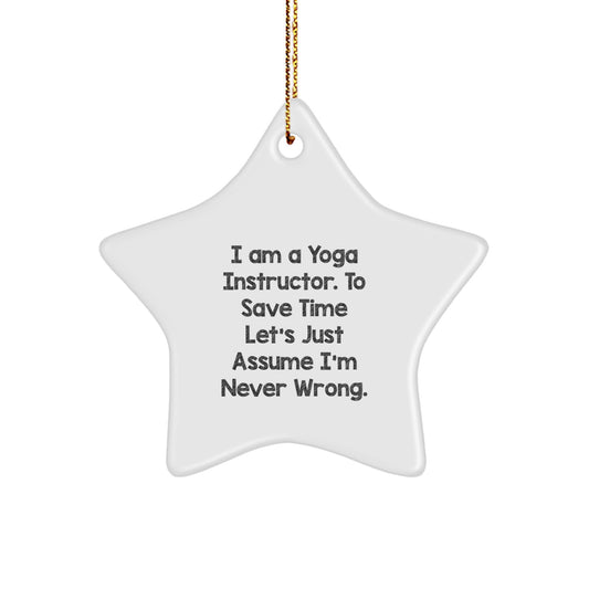 Funny Gifts from a Yoga Instructor to Yoga Instructor Friends - Unique Star Ornament for Christmas - Image 1