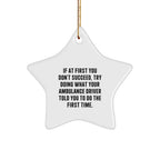 Funny Quotes Ambulance Driver Gifts Christmas Star Ornament for Ambulance Driver Friends