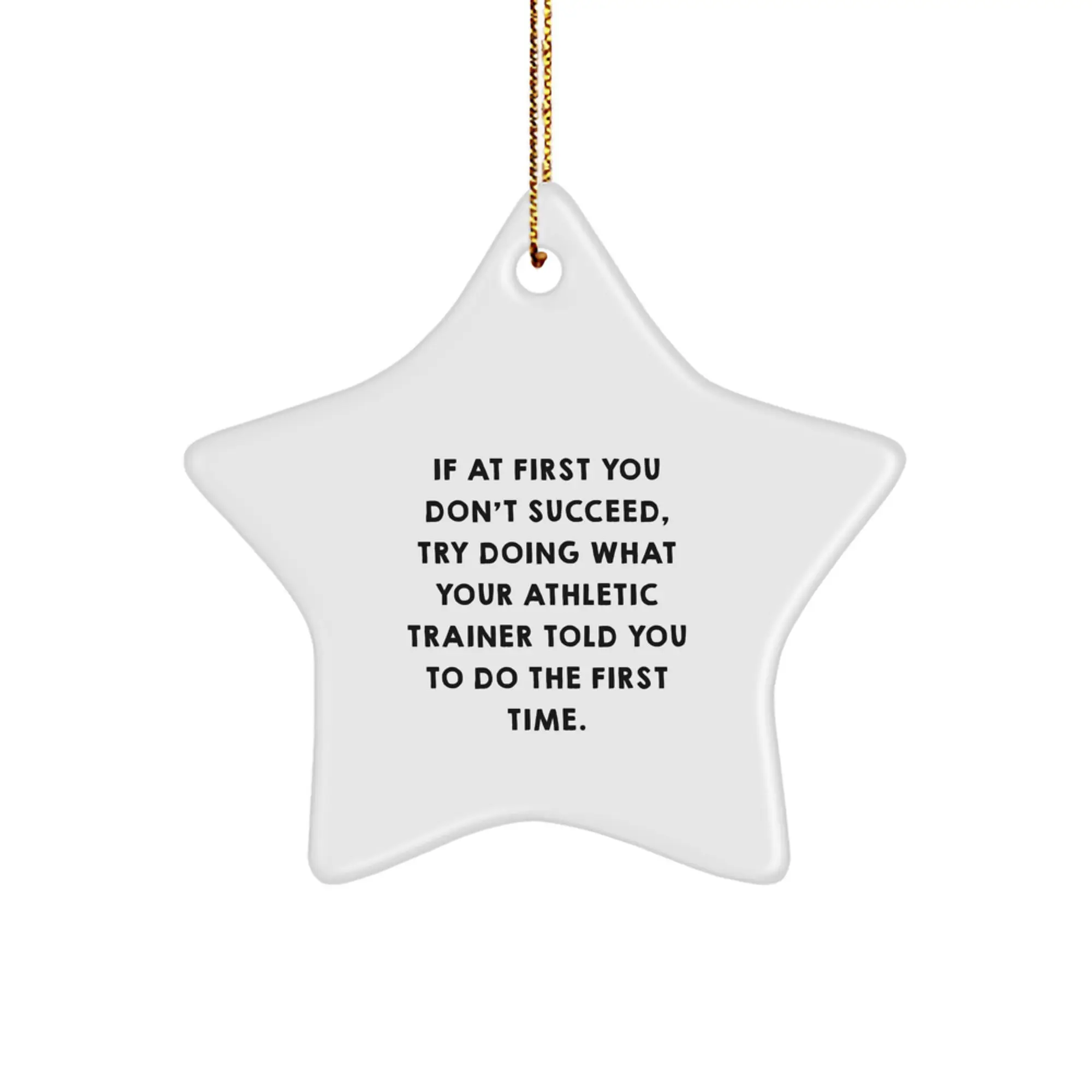 Funny Athletic Trainer Christmas Unique Gifts Gifts from Men to Friends Star Ornament White Star Shaped Decorations - Image 1