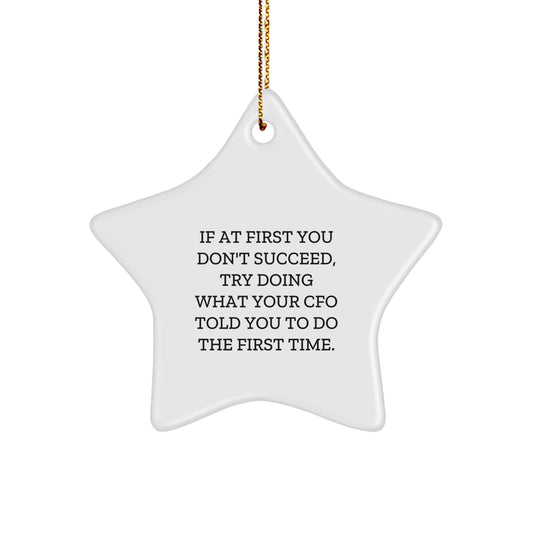 Funny CFO Gifts, Inspirational Quote Star Ornament, Gifts from Friends for CFO, Unique Christmas Unique Gifts