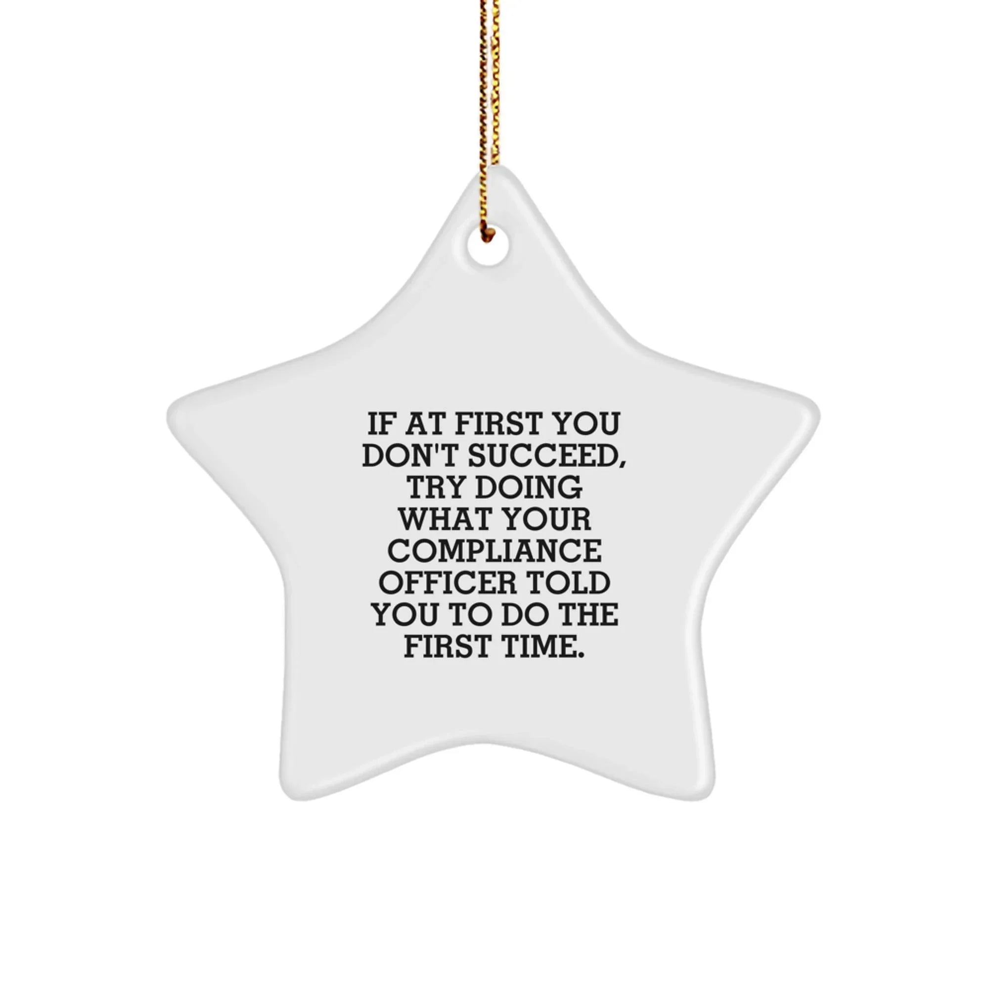 Funny Compliance Officer Gifts, Star Ornament Christmas Unique Gifts from Friends, Gifts for Compliance Officer Men Women Coworkers