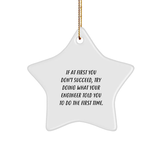 Funny Engineer Star Ornament Gifts from Family Friends for Engineer Christmas Decoration - Image 1