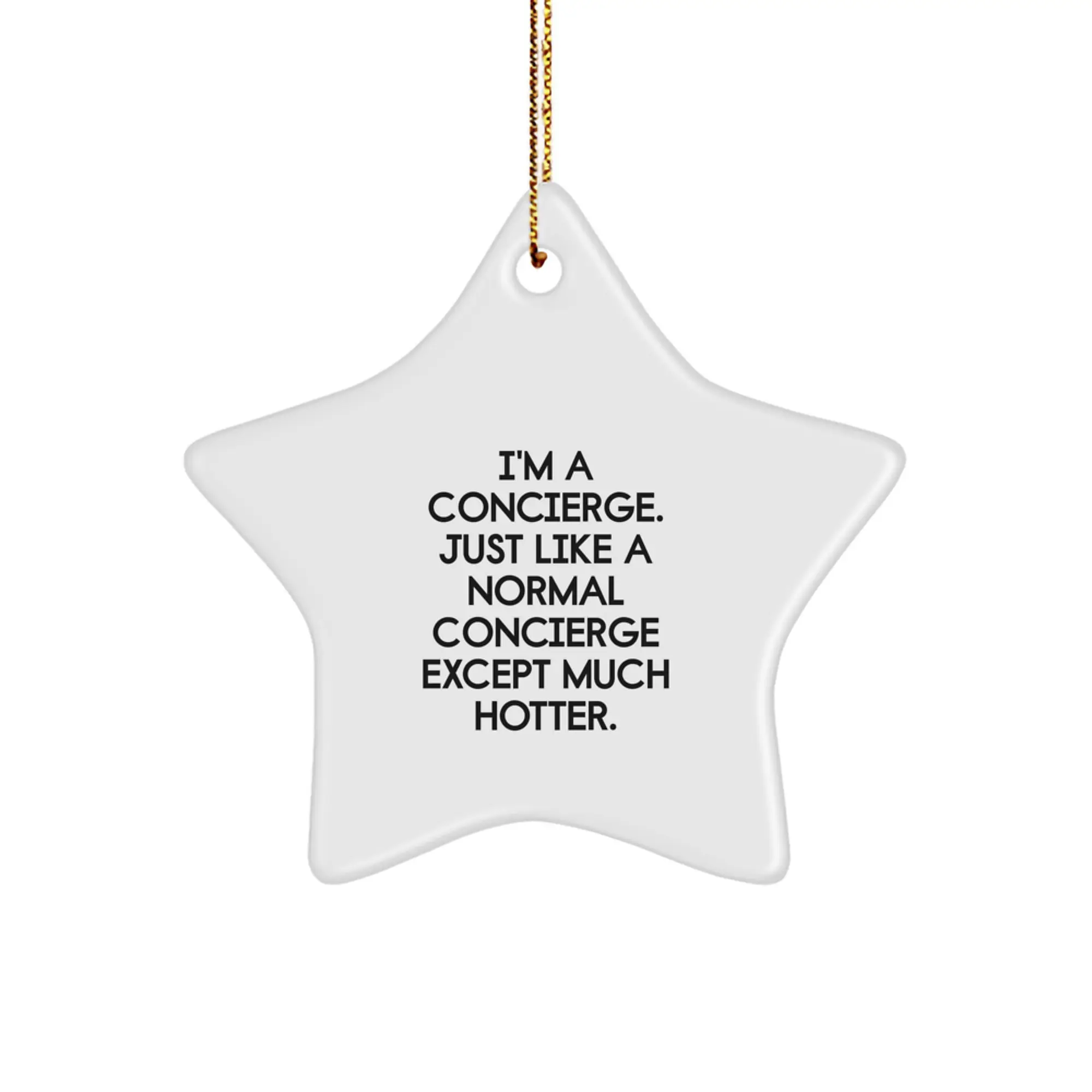 Concierge Hotter than Usual, Funny Star Ornament Gifts from Men to Friends, Concierge Christmas Unique Gifts - Image 1
